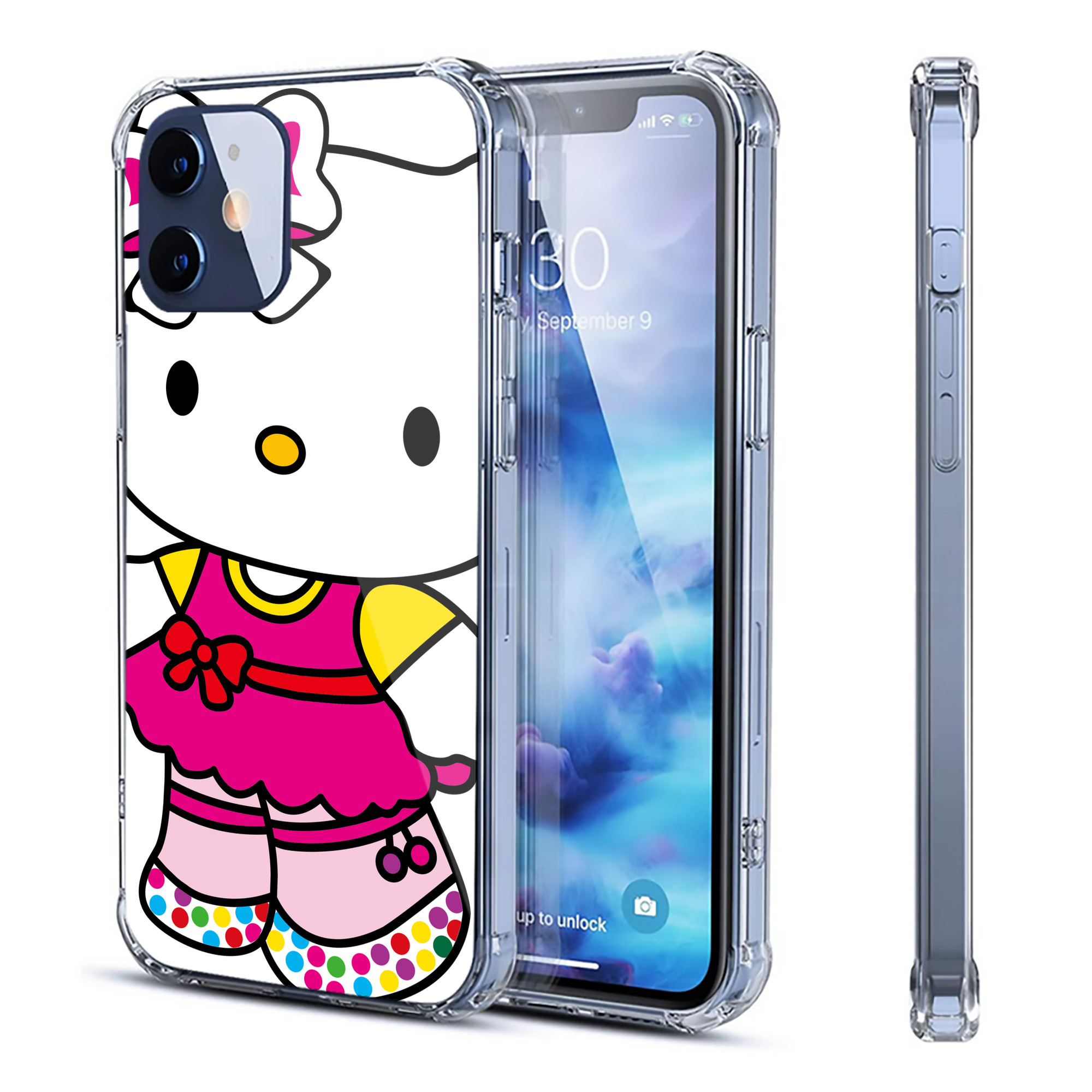 （画像用） Hello Kitty ハローキティ 【iPhone 12シリーズ対応】透明スマホケース（クリアソフトケース）